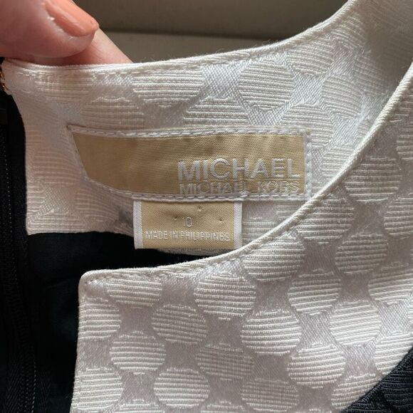 Michael Kors Dress Black Sheath White Trim Women’s 10 Mini Short Designer Jackie - Picture 7 of 16